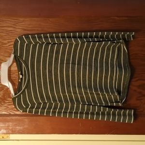 Green striped shirt - size S, perfect for fall 🍂
